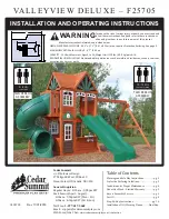 Cedar Summit VALLEYVIEW DELUXE Installation And Operating Instructions Manual предпросмотр