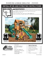 Cedar Summit WESTON LODGE DELUXE - F25529 Installation And Operating Instructions Manual preview