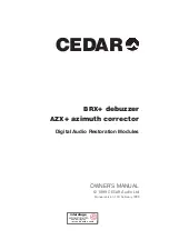 Cedar AZX+ Owner'S Manual предпросмотр