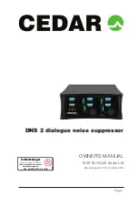 Предварительный просмотр 1 страницы Cedar dns 2 Owner'S Manual