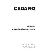 Предварительный просмотр 1 страницы Cedar DNS1000 Owner'S Manual