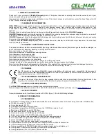 Preview for 3 page of CEL-MAR ADA-401WA User Manual