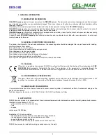 Preview for 3 page of CEL-MAR DES-300 User Manual