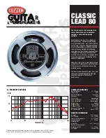 Celestion Classic Series Classic Lead 80 Specifications preview