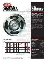 Предварительный просмотр 1 страницы Celestion Classic Series G12 Century Specifications