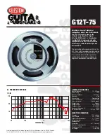 Celestion Classic Series G12T-75 Specifications предпросмотр