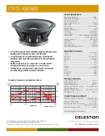 Celestion FTR HDX Range FTR12-4080HDX Specifications preview