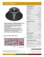 Предварительный просмотр 1 страницы Celestion FTR HDX Range FTR15-4080HDX Specifications