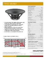 Preview for 1 page of Celestion FTR HDX Range FTR18-4080HDX Specifications