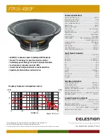 Предварительный просмотр 1 страницы Celestion FTR Range FTR15-4080F Specifications