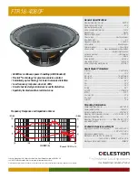 Предварительный просмотр 1 страницы Celestion FTR Range FTR18-4080F Specifications