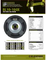 Предварительный просмотр 1 страницы Celestion Green Label Series BL10-100X Specifications