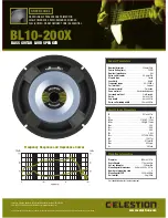 Preview for 1 page of Celestion Green Label Series BL10-200X Specifications