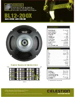 Celestion Green Label Series BL12-200X Specifications предпросмотр