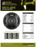 Preview for 1 page of Celestion Green Label Series BN10-300X Specifications