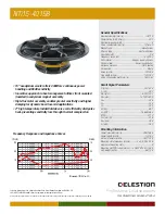 Celestion NTR Range NTi15-4015B Specifications предпросмотр