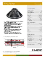 Celestion NTR Range NTR12-3018D Specifications предпросмотр