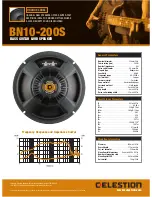 Celestion Orange Label Series BN10-200S Specifications предпросмотр