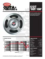 Celestion Originals Series G12T Hot 100 Specifications preview