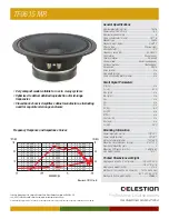 Предварительный просмотр 1 страницы Celestion TF range TF0615 MR Specifications