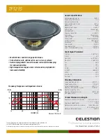 Celestion TF range TF1215 Specifications предпросмотр