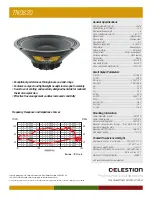 Preview for 1 page of Celestion TN range TN0820 Specifications