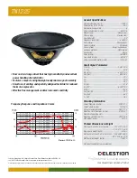 Celestion TN range TN1225 Specifications предпросмотр