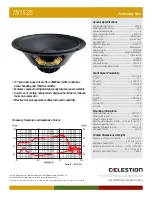 Preview for 1 page of Celestion TN range TN1525 Specifications