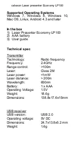 Preview for 4 page of Celexon Economy LP100 User Manual