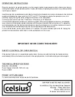 Preview for 4 page of Celsius CELOH20M Operating Instructions