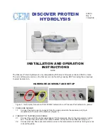 CEM Discover Protein Hydrolysis Installation And Operation Instructions Manual preview