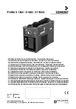 Preview for 1 page of CEMONT PUMA S 1400 Safety Instruction For Use And Maintenance