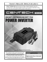 CEN-TECH 200 watt continuous Owner'S Manual & Safety Instructions preview