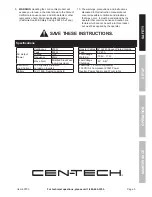 Предварительный просмотр 5 страницы CEN-TECH 60703 Owner'S Manual