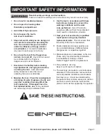 Preview for 3 page of CEN-TECH 60725 Owner'S Manual & Safety Instructions