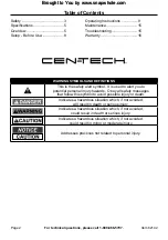 Preview for 2 page of CEN-TECH 62142 Owner'S Manual & Safety Instructions