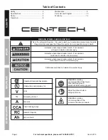 Preview for 2 page of CEN-TECH 62306 Owner'S Manual & Safety Instructions