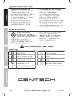 Предварительный просмотр 4 страницы CEN-TECH 66817 Owner'S Manual & Safety Instructions