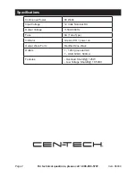 Preview for 2 page of CEN-TECH 66944 Owner'S Manual & Safety Instructions