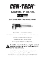 CEN-TECH Caliper 98851 Set Up And Operating Instructions Manual предпросмотр