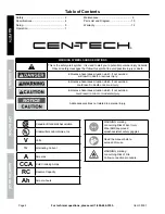 Предварительный просмотр 2 страницы CEN-TECH CHICAGO ELECTRIC 38391 Owner'S Manual