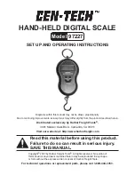 CEN-TECH HAND-HELD DIGITAL SCALE 97227 Set Up And Operating Instructions предпросмотр