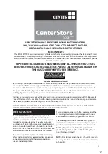 Center CenterStore Solar Series Servicing Installation And Servicing Instructions предпросмотр