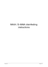 Preview for 1 page of CenterVue MAIA Disinfecting Instructions