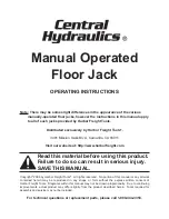 Preview for 1 page of Central Hydraulics 42820 Operating Instructions Manual