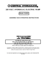 Central Hydraulics 92038 Assembly And Operating Instructions Manual предпросмотр