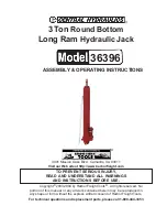 Preview for 1 page of Central Hydraulics Central Hydraulics 3 Ton Round Bottom Long Ram Hydraulic Jack 36396 Assembly & Operating Instructions