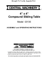 Предварительный просмотр 1 страницы Central Machinery 03135 Assembly And Operating Instructions Manual