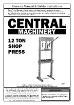 Preview for 1 page of Central Machinery 33497 Owner'S Manual & Safety Instructions