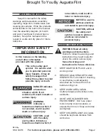 Preview for 2 page of Central Machinery 34951 Set Up And Operating Instructions Manual